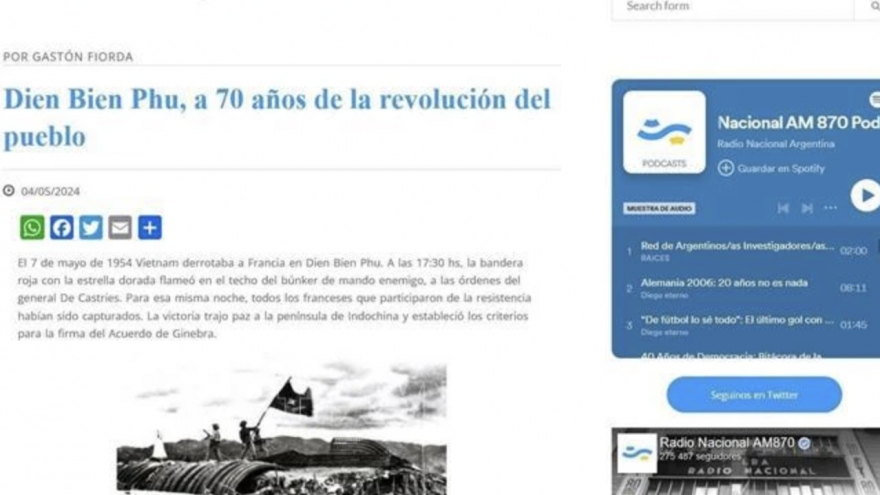 Argentinian media praises Dien Bien Phu victory